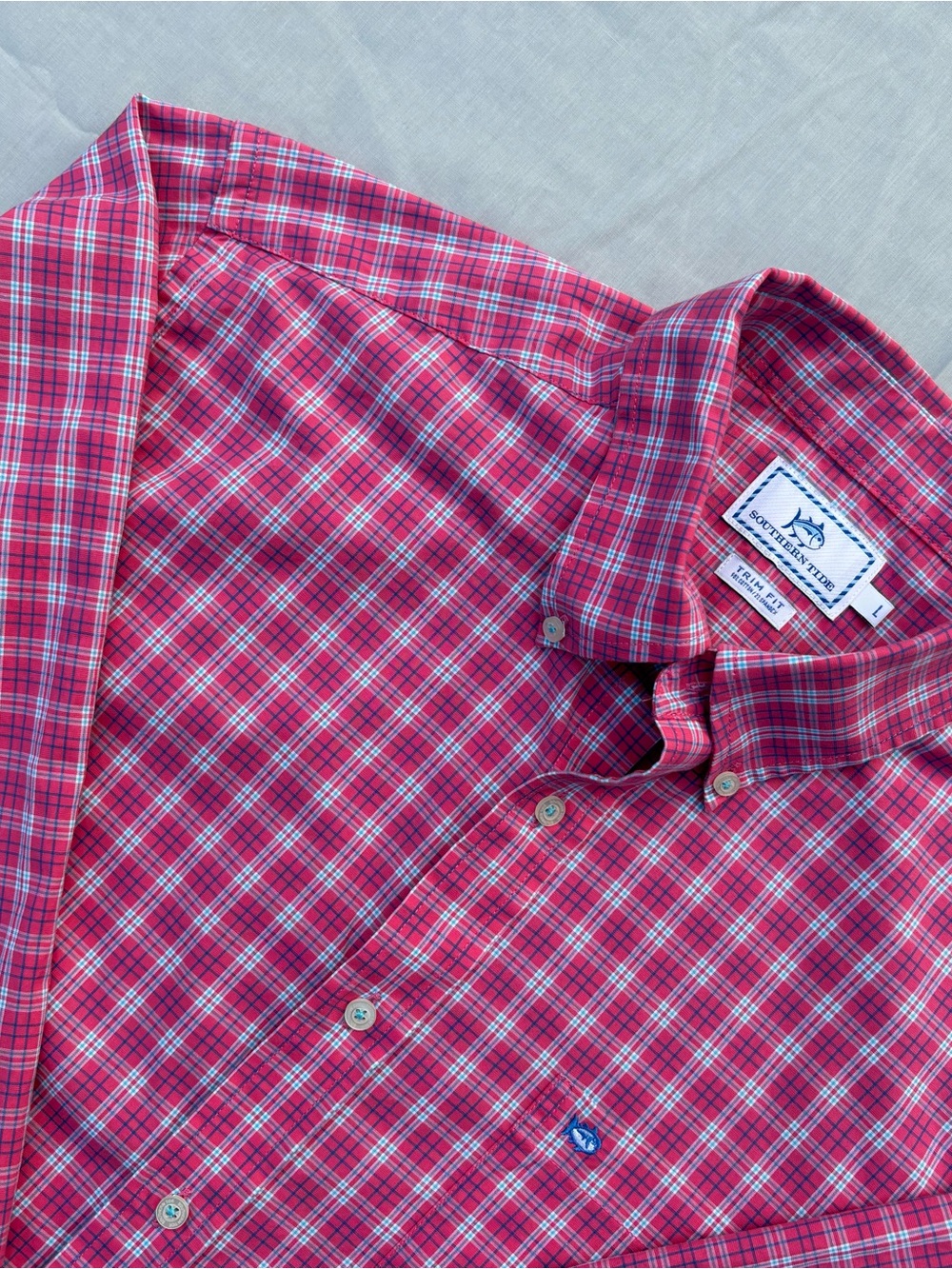 Southern Tide Men's Pink Plaid Button-Down Shirt